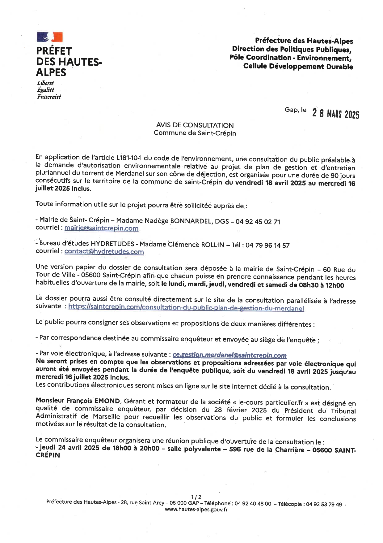 avis de consultation 1