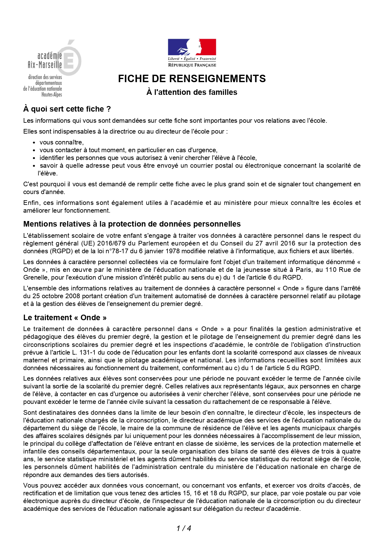 inscription école 25-26 1