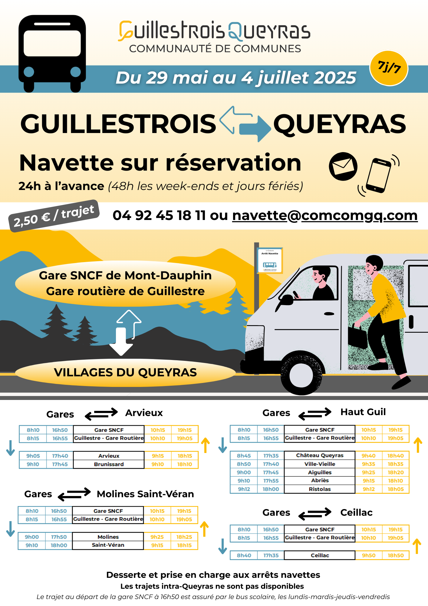navettes intersaison 2025 comcom