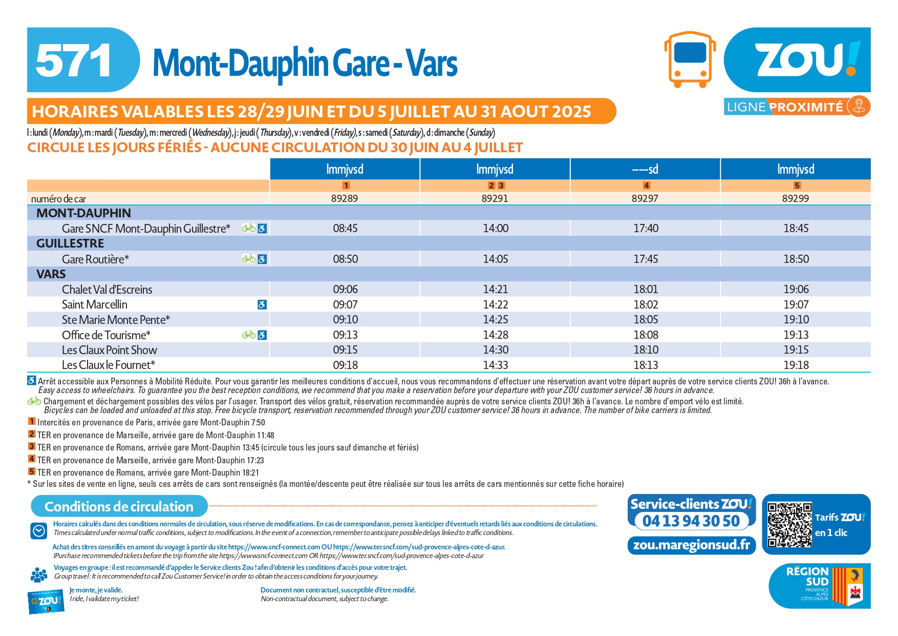 navette Mont Dauphin Vars