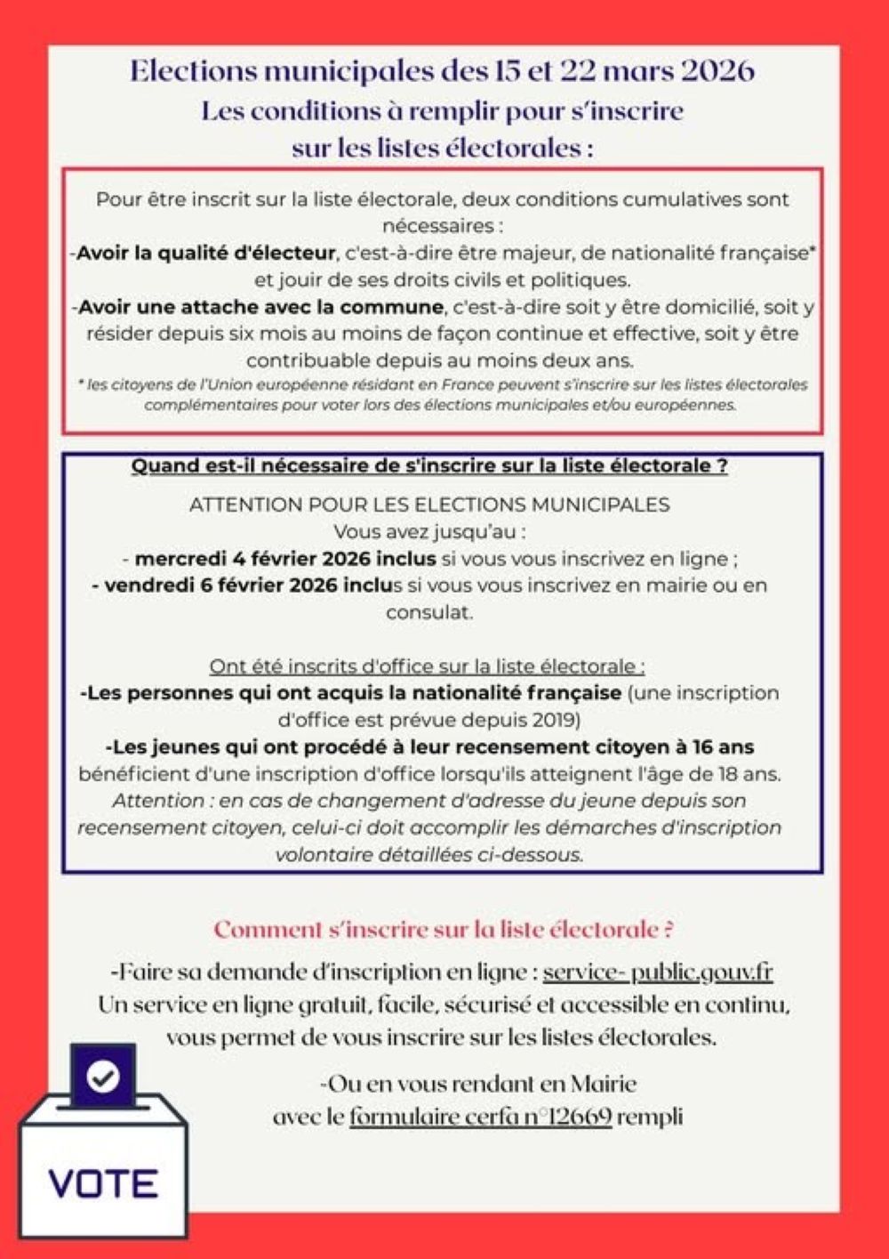 inscription liste électorale