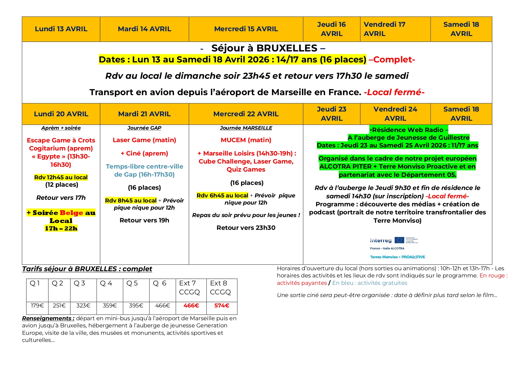 Programme activités détails 2