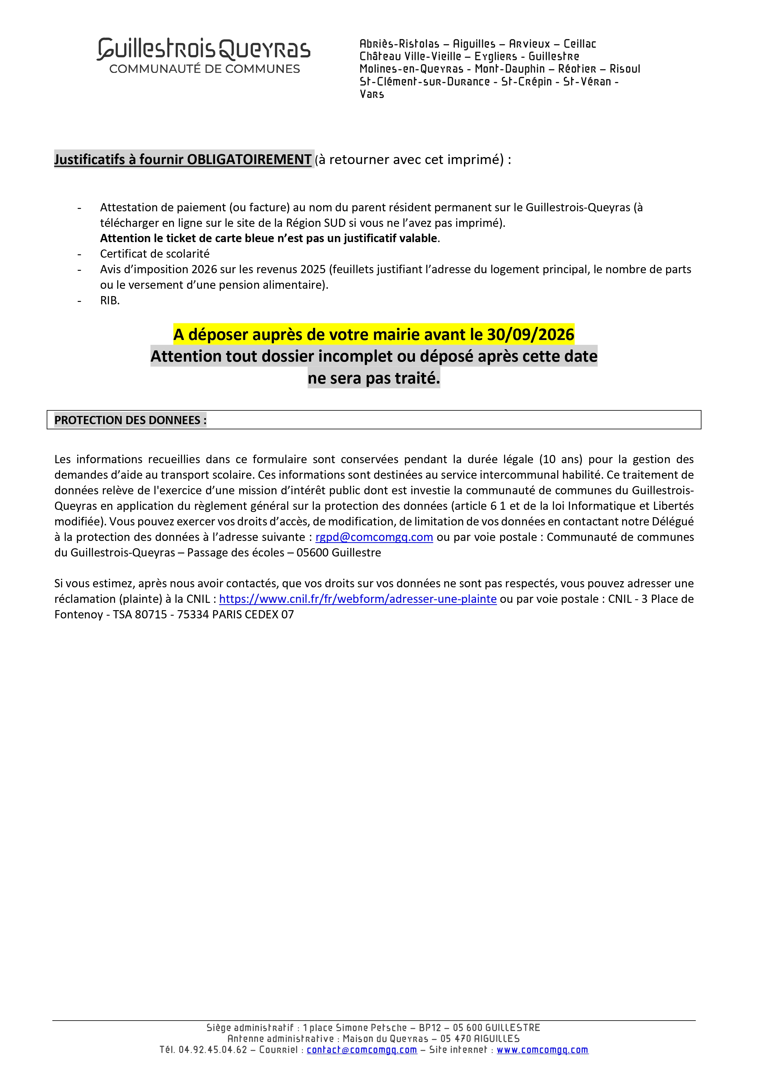 formulaire transport scolaire formulaire transport scolaire